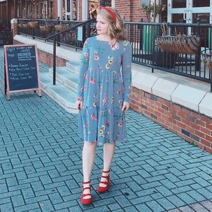 Striped floral dress